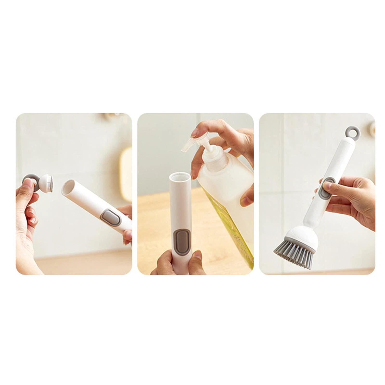 Long-Handled Rotating Pot Brush for Kitchen Use Pot Scrubber Oil-Resistant & Non-Scratch Multi-Purpose