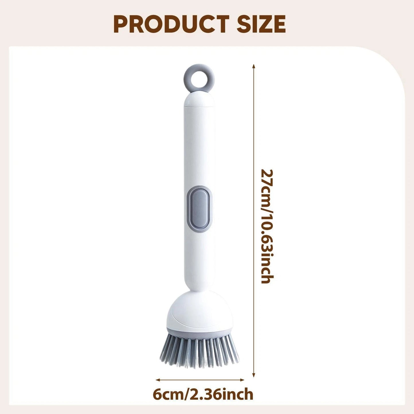 Long-Handled Rotating Pot Brush for Kitchen Use Pot Scrubber Oil-Resistant & Non-Scratch Multi-Purpose