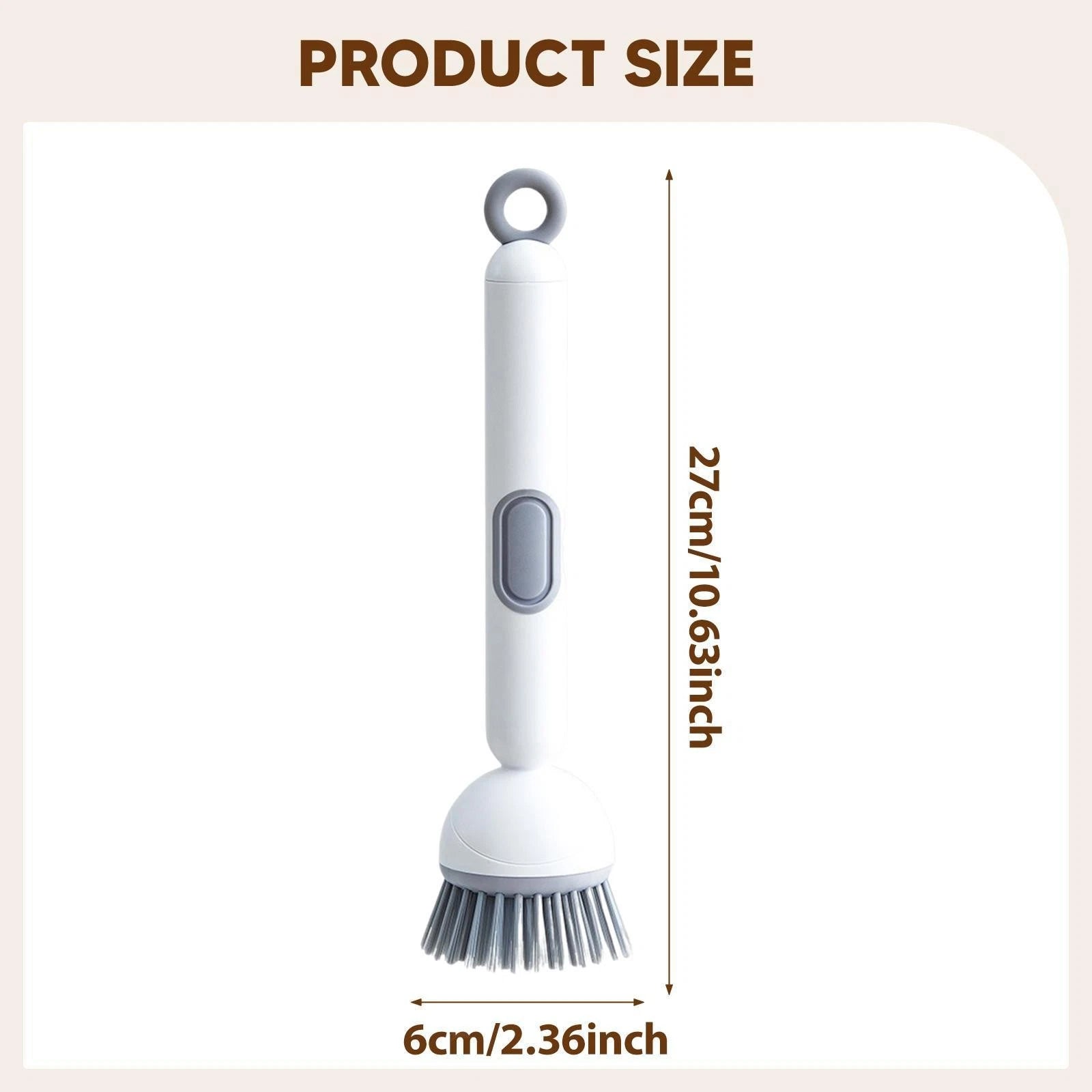 Long-Handled Rotating Pot Brush for Kitchen Use Pot Scrubber Oil-Resistant & Non-Scratch Multi-Purpose