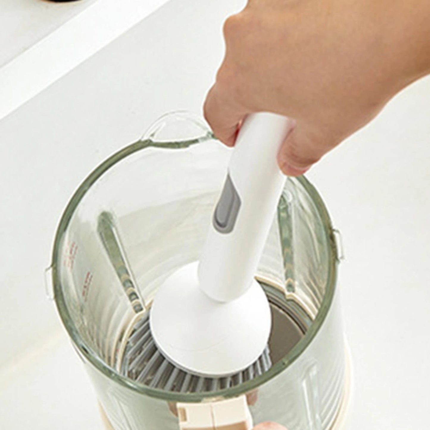 Long-Handled Rotating Pot Brush for Kitchen Use Pot Scrubber Oil-Resistant & Non-Scratch Multi-Purpose